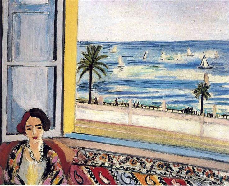 Seated Woman Back Turned to the Open Window  by Matisse