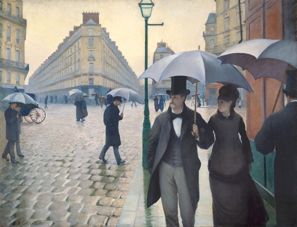Gustave Caillebotte Painting of the new wide boulevards of Paris [Public Domain]