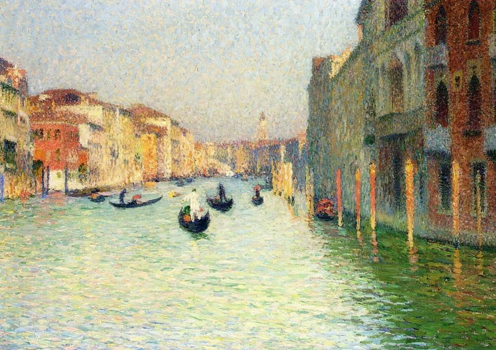 Gondolas in Venice - Neo-Impressionism Painter Henri Martin