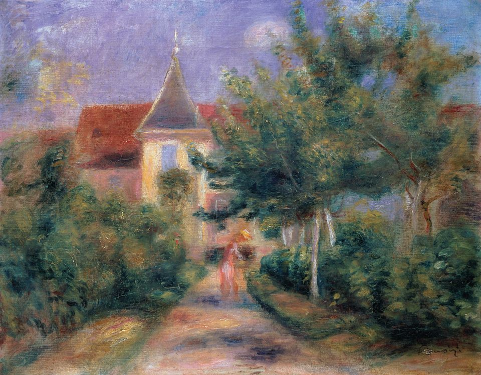 A painting fo the Gardens & House of Renoir in Essoyes