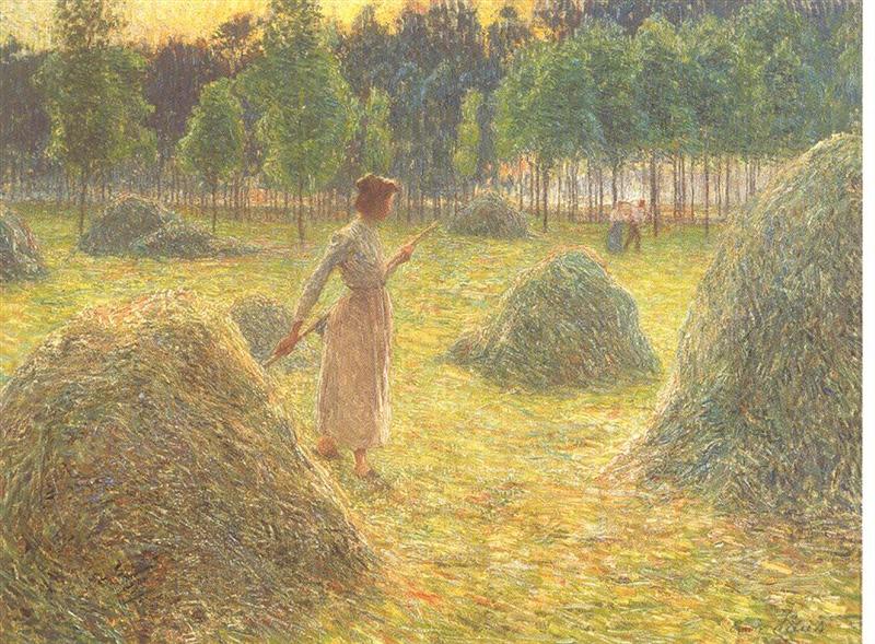 Haystacks - Emile Claus Impressionism Painting