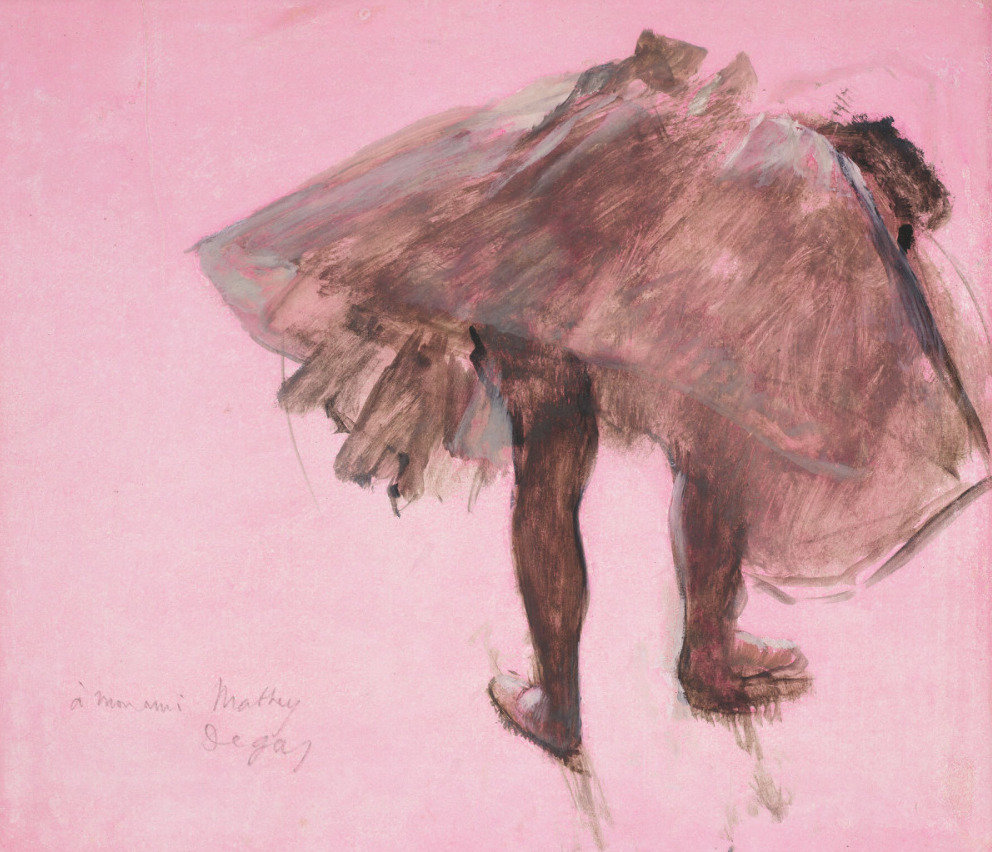 Edgar Degas painting on paper entitled: Dancer Seen from Behind, 1873